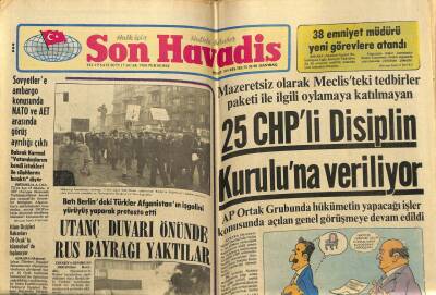 Son Havadis Gazetesi 17 Ocak 1980 - 25 CHPli Disiplin Kuruluna Veriliyor..Türkiyenin 400 Bin Ton Yağ Açığı Var GZ59142 - 1