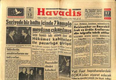 Son Havadis Gazetesi 17 Şubat 1958 - Arap Birliğinin Kurulması Münasebetiyle Baş Vekil Adnan Menderes Tebrik Telgrafı Çekti GZ59544 - 1