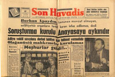 Son Havadis Gazetesi 17 Şubat 1962 - Bayar Ameliyat Edilmeyecek GZ80522 - 1