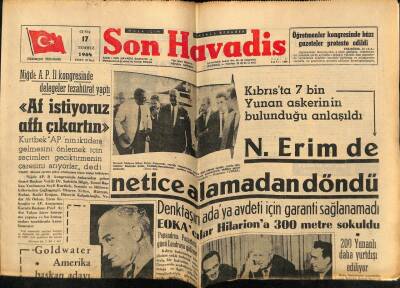 Son Havadis Gazetesi 17 Temmuz 1964 - Dışişleri Kadrosu 40 Yıldır Aynı İmiş GZ74161 - 1