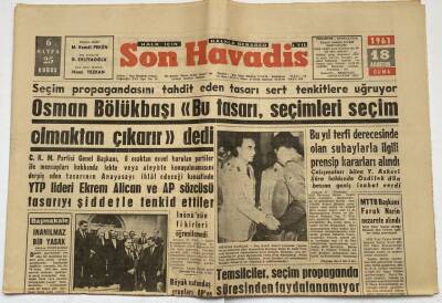 Son Havadis Gazetesi 18 Ağustos 1961 Cuma - Aziz Nesinin 15 Yıl Hapsi İstendi GZ60320 - 1