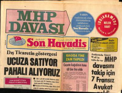 Son Havadis Gazetesi 18 Ağustos 1981 - Merhum Cihat Bilgehanın Oğlu İle Metin Tokerin Kızı Evlendi GZ92187 - 1
