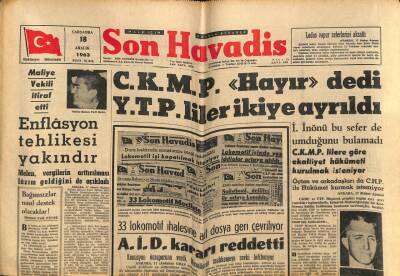 Son Havadis Gazetesi 18 Aralık 1963 - Makarios Notamızı Reddetti GZ81058 - 1