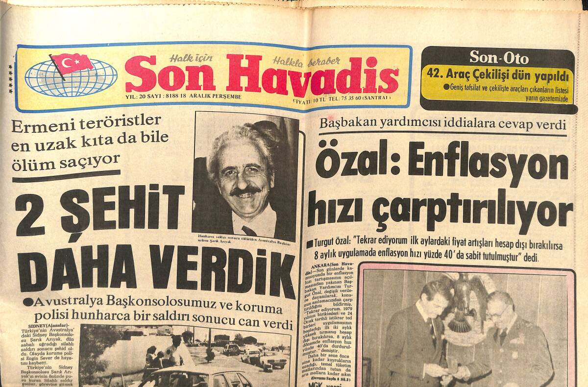 Son Havadis Gazetesi 18 Aralık - Gönül Yazar Ve Sahnede 20 Yıl - Özal : Enflasyon Hızı Çarptırılıyor GZ143440 - 1