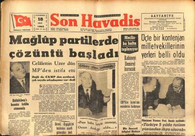 Son Havadis Gazetesi 18 Ekim 1965 - Sadri Alışık Bir Türlü Ajda Pekkana Açılamadı - Mağlûp Partilerde Çözüntü Başladı GZ121038 - 1