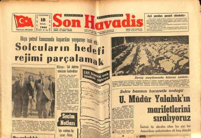 Son Havadis Gazetesi 18 Eylül 1965 - Demirel İle Geziye Çıkacak Heyet Belli Oldu GZ65638 - 2