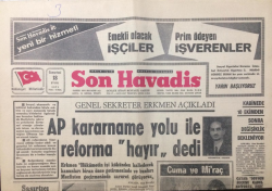 Son Havadis Gazetesi 18 Eylül 1971 - Borcunu Ödeyemeyen CHPnin Arsalarına Haciz Konuyor - GZ12189 - 1