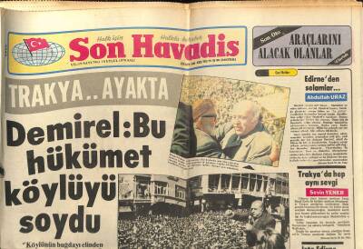 Son Havadis Gazetesi 18 Eylül 1979 - G.Antepte Belediye Başkan Vekili İle Karsta APli İşadamı Öldürüldü GZ120949 - 1