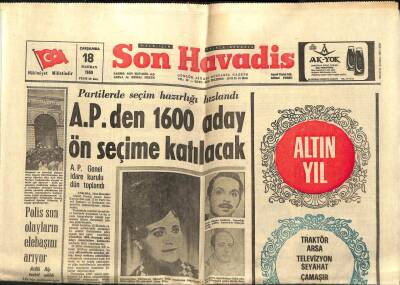Son Havadis Gazetesi 18 Haziran 1969 - Sevda Ferdağda Şarkıcı Oldu GZ99027 - 1