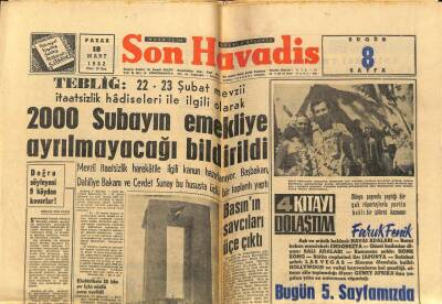 Son Havadis Gazetesi 18 Mart 1962 - CHP`de Patlayan Gülek Bombası GZ80506 - 1