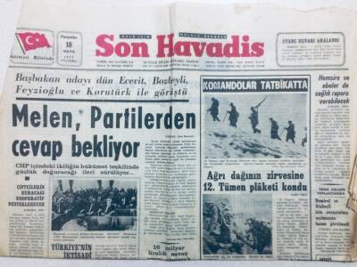 Son Havadis Gazetesi 18 Mayıs 1972 - Ferit Melen Partilerden Cevap Bekliyor GZ42658 - 1