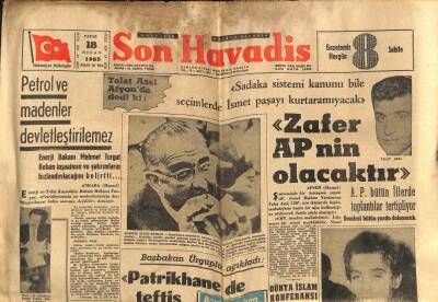 Son Havadis Gazetesi 18 Nisan 1965 - Sophia Lorenin Keyfi Yerinde - Petrol Ve Madenler Devletleştirilemez GZ123964 - 1