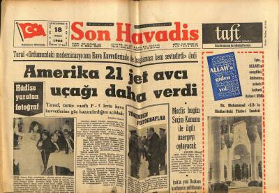 Son Havadis Gazetesi 18 Nisan 1966 - Amerika 21 Jet Avcı Uçağı Daha Verdi GZ77469 - 1