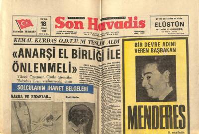 Son Havadis Gazetesi 18 Nisan 1969 - Hükümet , Nizamı Koruma Tasarısını Meclisten Aldı GZ74092 - 1
