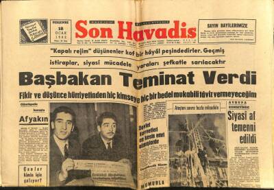 Son Havadis Gazetesi 18 Ocak 1962 - Frank Sinatra 3. Kez Evleniyor GZ80500 - 1