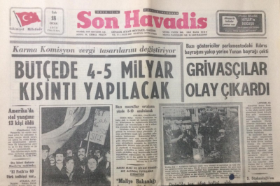 Son Havadis Gazetesi 18 Ocak 1972 - Grivasçılar Olay Çıkardı - GZ12902 - 2