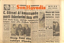 Son Havadis Gazetesi 19 Aralık 1961 - Menderesin Çiftliği İçin Para Toplanacak - Necip Fazıl Dün Tahliye Olundu GZ102030 - 1