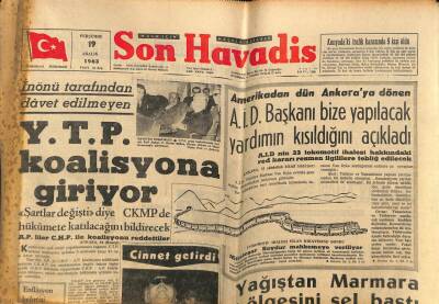 Son Havadis Gazetesi 19 Aralık 1963 - AİD Başkanı Bize Yapılacak Yardımın Kısıldığını Açıkladı GZ81059 - 1