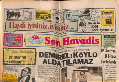 Son Havadis Gazetesi 19 Aralık 1978 - Bozbeyli DP Genel Başkanlığını Bıraktı GZ74007 - 1