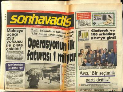 Son Havadis Gazetesi 19 Aralık 1983 - İbrahim Tatlısese Ne Oldu ? - Malezya Uçağı 233 Yolcusu İle Piste Çakıldı GZ102212 - 2