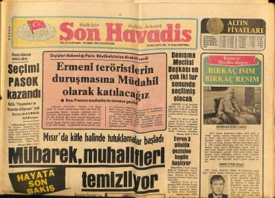 Son Havadis Gazetesi 19 Ekim 1981 - Danışma Meclisi Başkanı En Çok İki Tur Sonunda Seçilmiş Olacak GZ69089 - 2