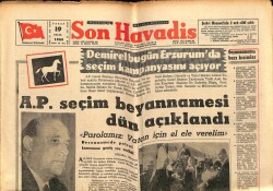 Son Havadis Gazetesi 19 Eylül 1965 - A.P. Seçim Beyannamesi Dün Açıklandı GZ65639 - 1