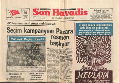 Son Havadis Gazetesi 19 Eylül 1969 - Sinir Krizleri Geçiren Sadi Toker Bugün İade Ediliyor - Başbakan Ve Muhalefet GZ118096 - 1