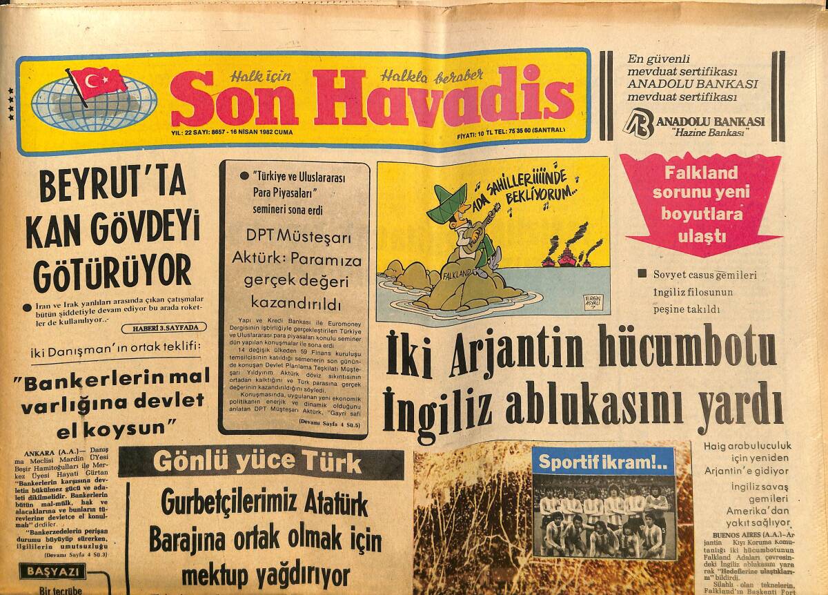 Son Havadis Gazetesi 19 Haziran 1982 - Pierre, Margaret'e Politikayla Uğraşmayı Yasaklıyordu - Kupa'da En Büyük Galatasaray GZ149774 - 1