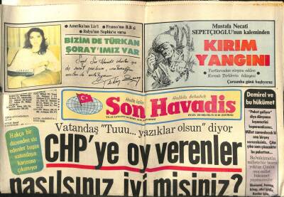 Son Havadis Gazetesi 19 Mart 1979 - Demirel Önlem Paketi Patlayan Paket Oldu GZ102270 - 1