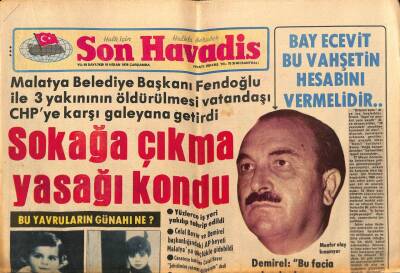 Son Havadis Gazetesi 19 Nisan 1978 - Vahşet Kurbanlar Hazin Bir Törenle Toprağa Verildi GZ87173 - 1