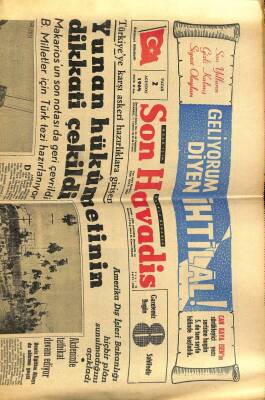 Son Havadis Gazetesi 2 Ağustos 1964 - Yunan Hükümetinin Dikkati Çekildi GZ59462 - 1