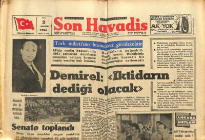 Son Havadis Gazetesi 2 Ağustos 1966 - Demirel, İktidarın Dediği Olacak GZ80475 - 1