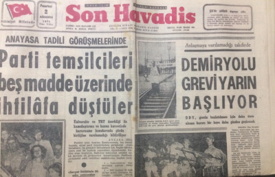 Son Havadis Gazetesi 2 Ağustos 1971 - Demiryolu Grevi Yarın Başlıyor - GZ12842 - 1