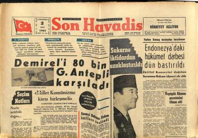 Son Havadis Gazetesi 2 Ekim 1965 - Çetin Altan Hakkında Adli Takibat İstendi - Sukarno İktidardan Uzaklaştırıldı GZ120974 - 1