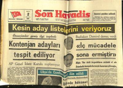 Son Havadis Gazetesi 2 Eylül 1969 - Libyada Cumhuriyet İlan Edildi GZ59280 - 1