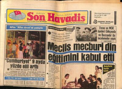 Son Havadis Gazetesi 2 Eylül 1982 - 1981 Sinema Güzeli Özlem Onursal Zirveye Göz Dikti... GZ69116 - 1