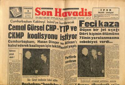 Son Havadis Gazetesi 2 Haziran 1962 - Cemal Gürsel CHP-YTP Ve CKMP Koalisyonu İstiyor - Fiorentina Yarın Vojvodinle Oynuyor GZ124357 - 1