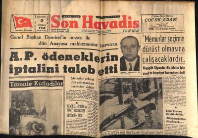 Son Havadis Gazetesi 2 Haziran 1965 - Çetin Altanın Evi Devlet Parasıyla Tanzim Ediliyor GZ124310 - 1