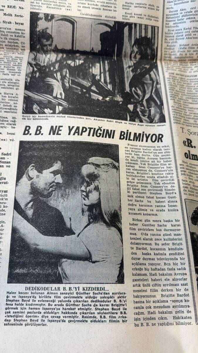 Son Havadis Gazetesi 2 Mart 1968 - Brigitte Bardot Ne Yaptığını Bilmiyor - Türkân Şoray Hakkında Çıkan Dedikoduları Yalanlıyor GZ158778 - 2