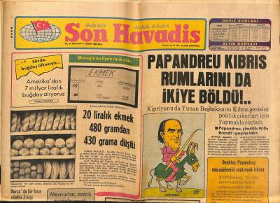 Son Havadis Gazetesi 2 Mart 1982 - Papandreu Kıbrıs Rumlarını da İkiye Böldü !.. - Ecevit Dün Hakaret Suçundan Yargılandı GZ121181 - 1