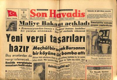 Son Havadis Gazetesi 2 Mayıs 1963 - Maliye Bakanı Yeni Vergi Tasarıları Hazır GZ99025 - 1