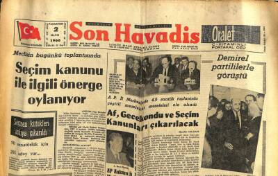 Son Havadis Gazetesi 2 Mayıs 1966 - Seçim Kanunu İle İlgili Önerge Oylanıyor GZ59284 - 1