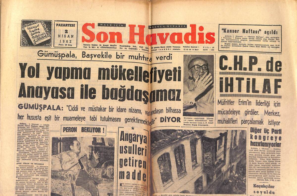 Son Havadis Gazetesi 2 Nisan 1962 - Jill Haworth Titreye Titreye Perdedeki İlk Aşk Sahnesini Çevirdi - Endonezya Lideri Sokarno Ve Ordusu GZ149279 - 1