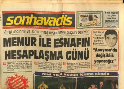 Son Havadis Gazetesi 2 Ocak 1984 - Fiat Uno Yılın Otomobili Seçildi - Fransa Yeni Yıla Patlama İle Girdi GZ102250 - 2