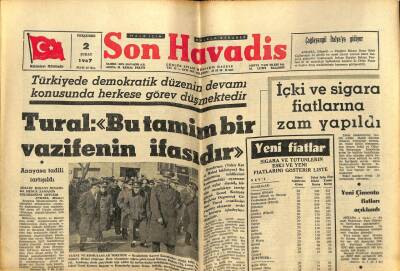 Son Havadis Gazetesi 2 Şubat 1967 - Tural Bu Tamim Bir Vazifenin İfasıdır GZ59509 - 1