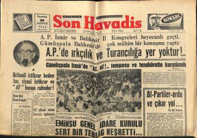 Son Havadis Gazetesi 20 Ağustos 1962 - Türk-İran Hadisesiyle İlgili Malumat Almak Mesele Oldu GZ102090 - 2