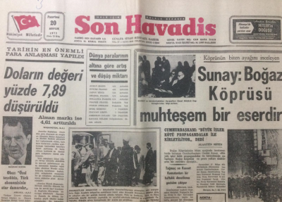 Son Havadis Gazetesi 20 Aralık 1971 - SunayBoğaz Köprüsü Muhteşem Bir Eserdir - GZ12816 - 2