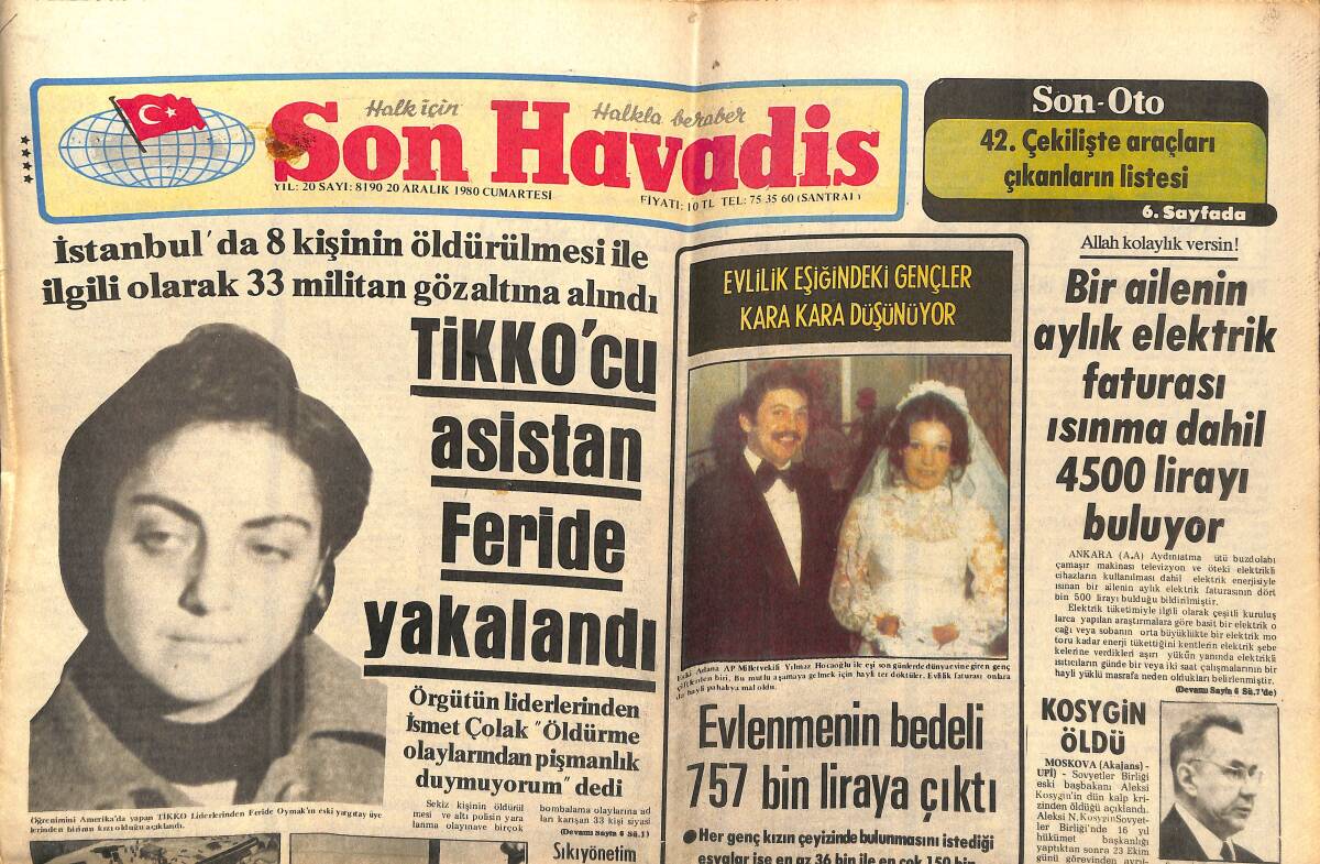 Son Havadis Gazetesi 20 Aralık 1980 - NATO Ülkeleri Ekonomik Alanda Varşova Paktı Üyelerini Çok Gerilerde Bıraktı GZ143442 - 1