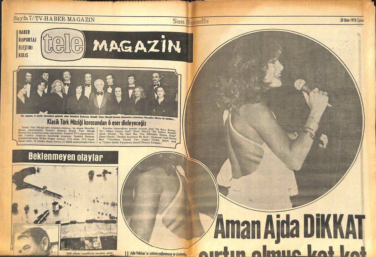 Son Havadis Gazetesi 20 Ekim 1978 - Ajda Pekkan Çalışmaktan Kendine Vakit Bulamıyor - Demirel Ülkenin Güclü Ap'ye İhtiyacı Var! GZ142978 - 1