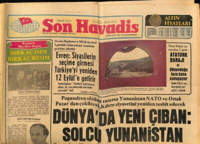 Son Havadis Gazetesi 20 Ekim 1981 - Denktaş Seçim Sonucunu Hayal Kırıklığı İçinde Karşıladı GZ69088 - 2